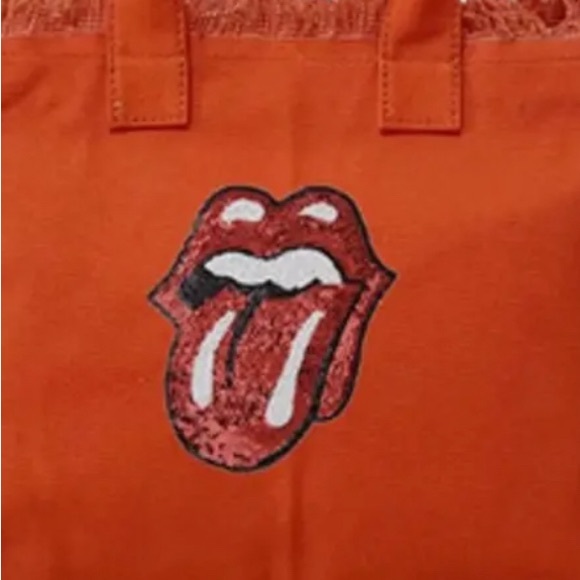 Rhinestone Lips Large Canvas Tote - Picture 2 of 2
